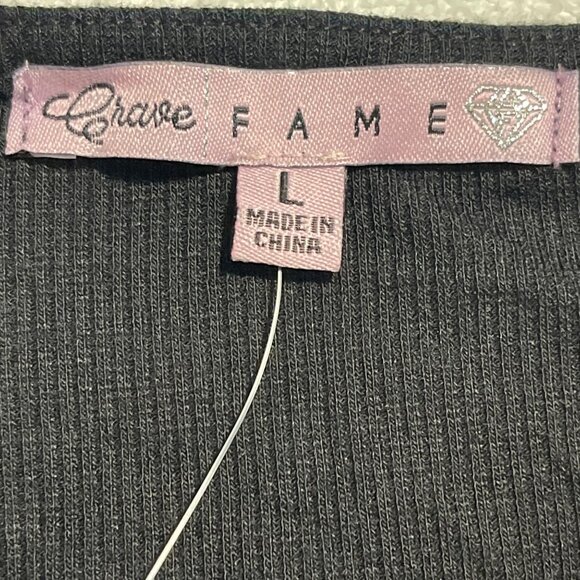 Crave Fame Ruched Knit V-Neck Wrap Top With Drawstrings In Black For Juniors' - Picture 7 of 9